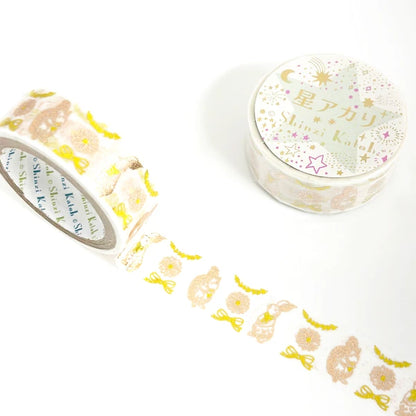 SEAL-DO PRINTING Hoshi Akari Kirapika Two-Color Foil Masking Tape - Rabbit and Squirrel