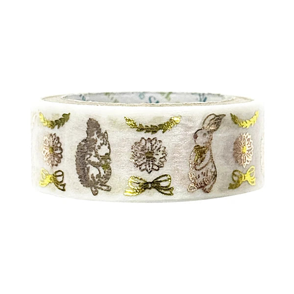SEAL-DO PRINTING Hoshi Akari Kirapika Two-Color Foil Masking Tape - Rabbit and Squirrel