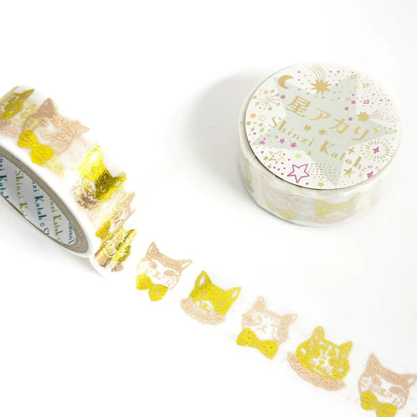 SEAL-DO PRINTING Hoshi Akari Kirapika Two-Color Foil Masking Tape - Cat Dress-Up