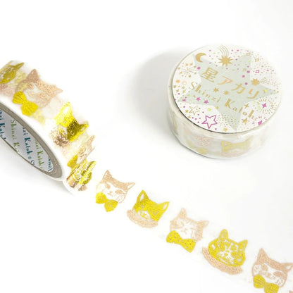 SEAL-DO PRINTING Hoshi Akari Kirapika Two-Color Foil Masking Tape - Cat Dress-Up