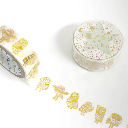 SEAL-DO PRINTING Hoshi Akari Kirapika Two-Color Foil Masking Tape - Fukurou