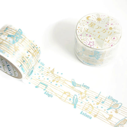 SEAL-DO PRINTING Hoshi Akari Kirapika Two-Color Foil Wide Masking Tape - Song