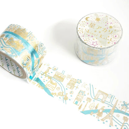 SEAL-DO PRINTING Hoshi Akari Kirapika Two-Color Foil Wide Masking Tape - Paris
