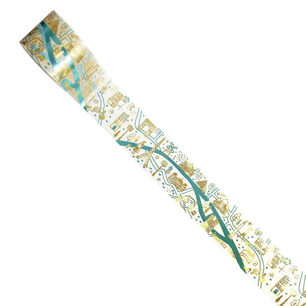 SEAL-DO PRINTING Hoshi Akari Kirapika Two-Color Foil Wide Masking Tape - Paris