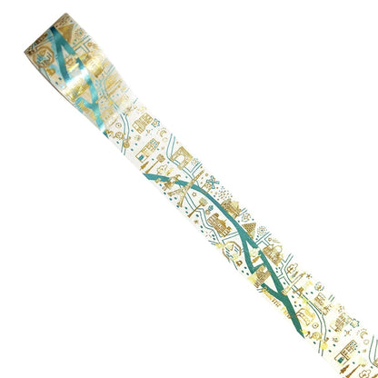 SEAL-DO PRINTING Hoshi Akari Kirapika Two-Color Foil Wide Masking Tape - Paris