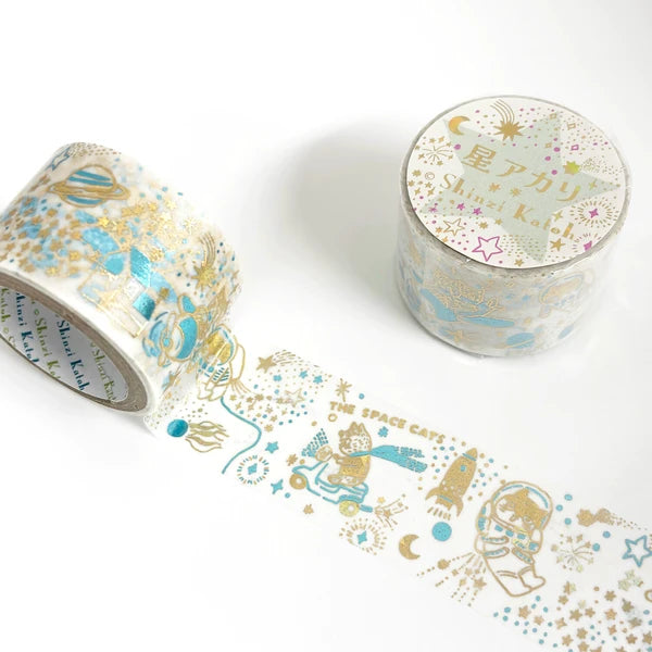 SEAL-DO PRINTING Hoshi Akari Kirapika Two-Color Foil Wide Masking Tape - Space