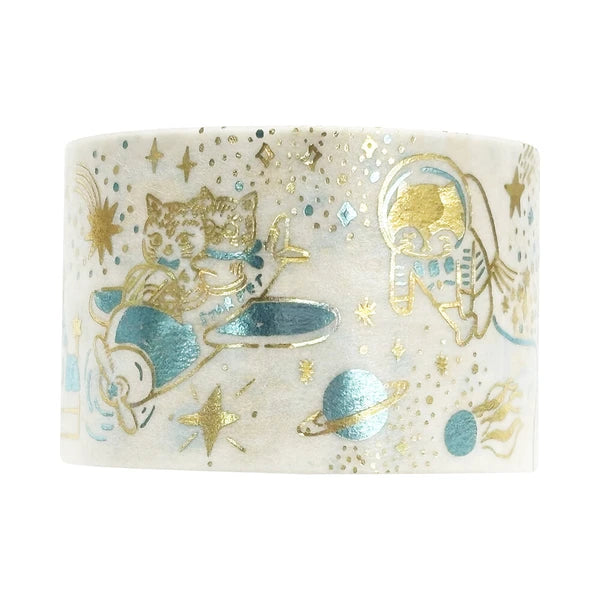 SEAL-DO PRINTING Hoshi Akari Kirapika Two-Color Foil Wide Masking Tape - Space