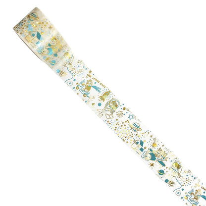 SEAL-DO PRINTING Hoshi Akari Kirapika Two-Color Foil Wide Masking Tape - Space