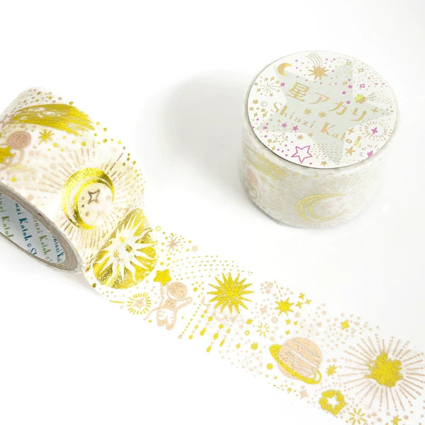 SEAL-DO PRINTING Hoshi Akari Kirapika Two-Color Foil Wide Masking Tape - Galaxy