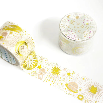 SEAL-DO PRINTING Hoshi Akari Kirapika Two-Color Foil Wide Masking Tape - Galaxy