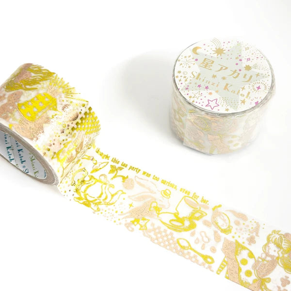 SEAL-DO PRINTING Hoshi Akari Kirapika Two-Color Foil Wide Masking Tape - Eternal Tea Party