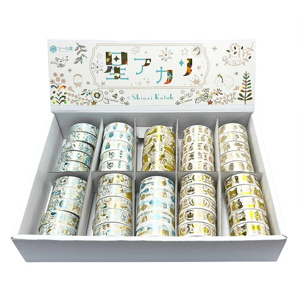 SEAL-DO PRINTING Hoshi Akari Masking Tape Display Set - 15mm Two-Color Foil