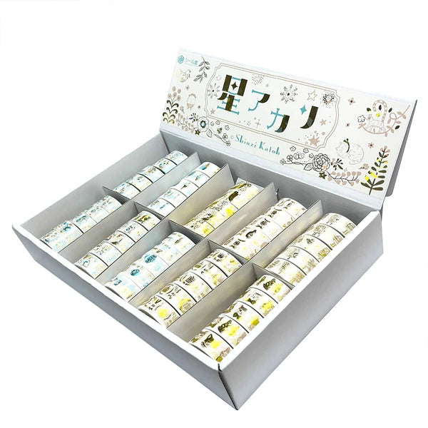 SEAL-DO PRINTING Hoshi Akari Masking Tape Display Set - 15mm Two-Color Foil