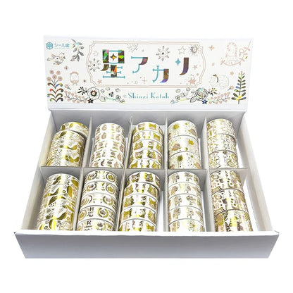 SEAL-DO PRINTING Hoshi Akari Masking Tape Display Set - Beer Gold and Pink Gold Foil