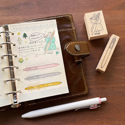 STAMP MARCHE Mitsubishi Pencil uni-ball One Marl-chan Drawing Rubber Stamp