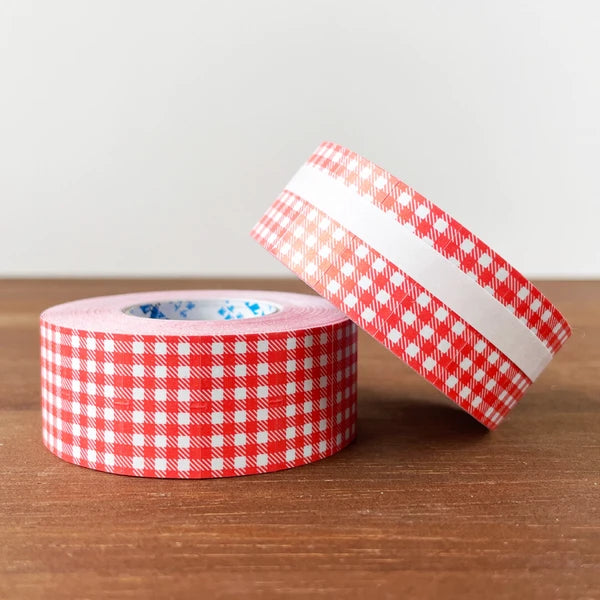 STAMP MARCHE Labeler Sticker Gingham Check - Red