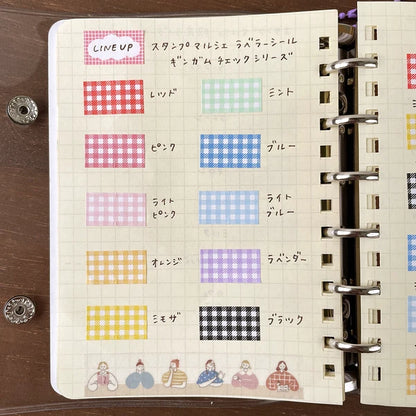 STAMP MARCHE Labeler Sticker Gingham Check - Light Pink