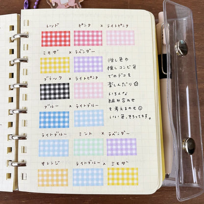 STAMP MARCHE Labeler Sticker Gingham Check - Light Pink