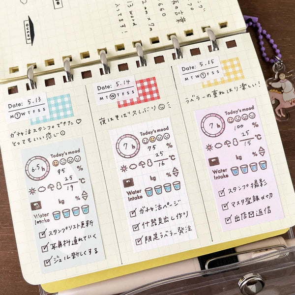 STAMP MARCHE Labeler Sticker Gingham Check - Light Pink