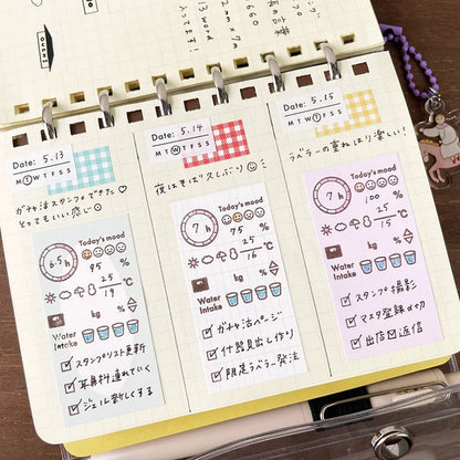 STAMP MARCHE Labeler Sticker Gingham Check - Light Pink