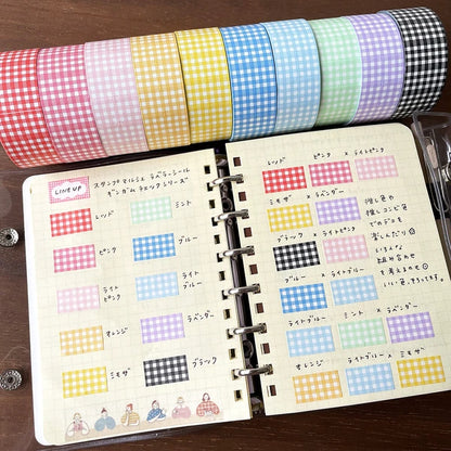 STAMP MARCHE Labeler Sticker Gingham Check - Light Pink
