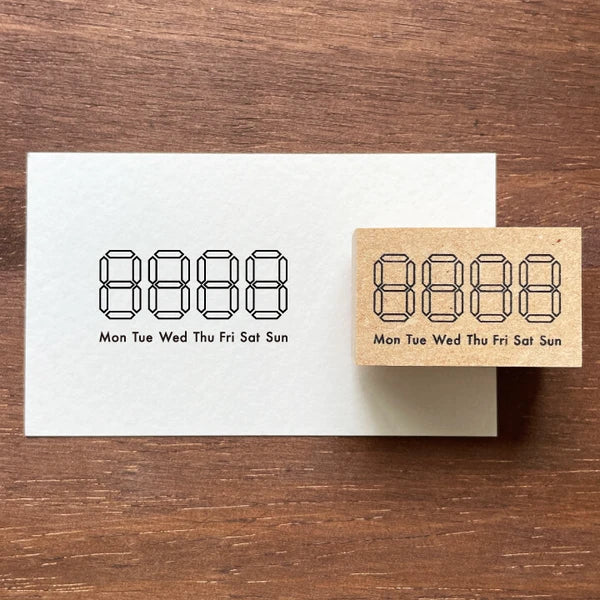 STAMP MARCHE Digital Numbers, Dates and Days Rubber Stamp