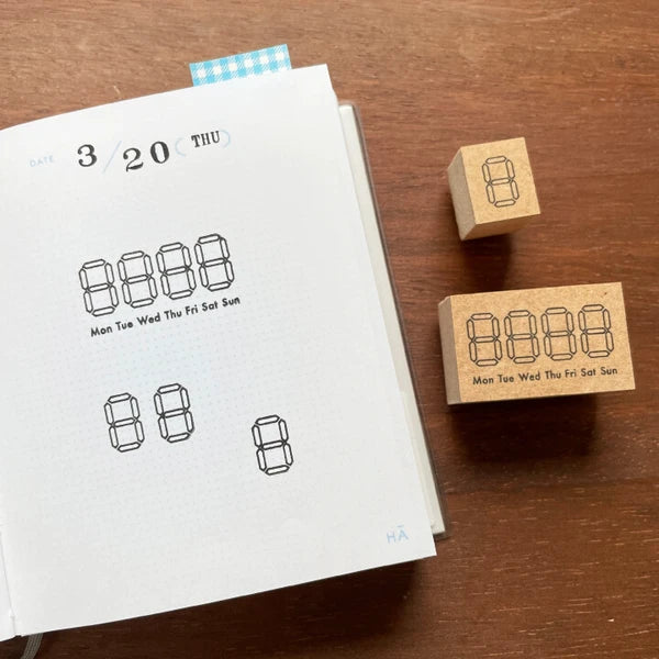 STAMP MARCHE Digital Numbers, Dates and Days Rubber Stamp