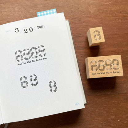 STAMP MARCHE Digital Numbers Rubber Stamp
