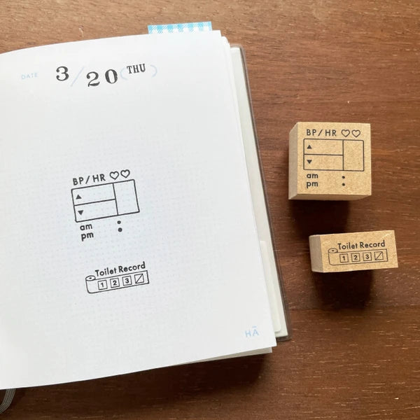 STAMP MARCHE Blood Pressure and Pulse Rubber Stamp