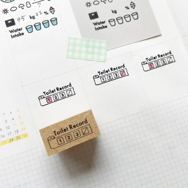 STAMP MARCHE Toilet Count Memo Rubber Stamp