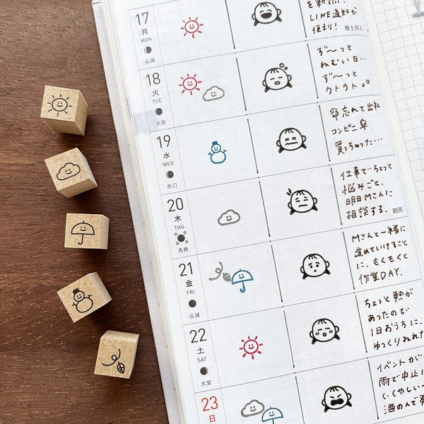 STAMP MARCHE Peppoko Icon Rubber Stamp - Weather Set