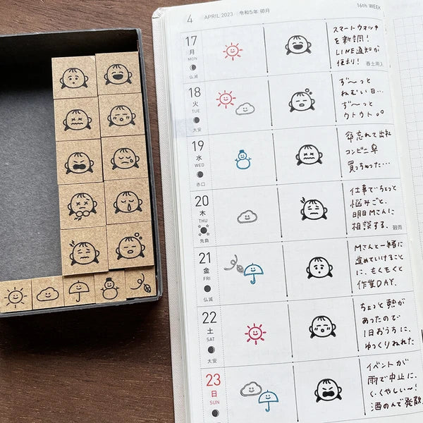 STAMP MARCHE Peppoko Icon Rubber Stamp - Weather Set