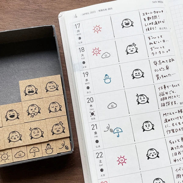 STAMP MARCHE Peppoko Icon Rubber Stamp - Feelings Set