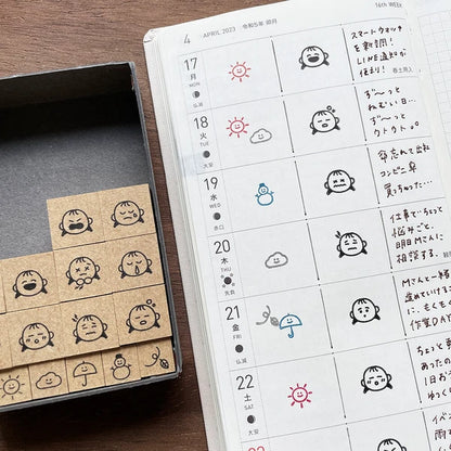 STAMP MARCHE Peppoko Icon Rubber Stamp - Feelings Set