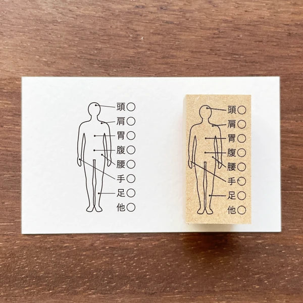 STAMP MARCHE Body Parts Check Rubber Stamp