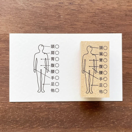 STAMP MARCHE Body Parts Check Rubber Stamp