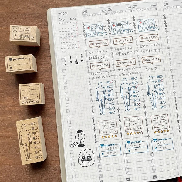 STAMP MARCHE Body Parts Check Rubber Stamp