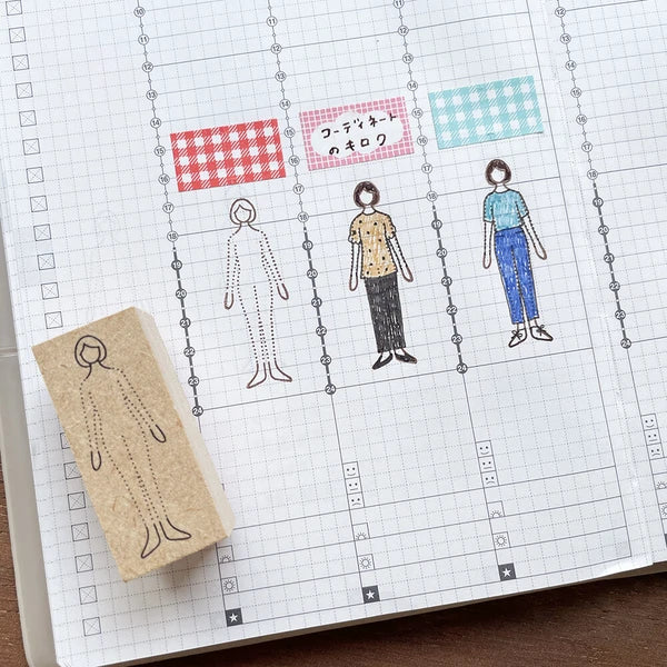 STAMP MARCHE Outfit Log Rubber Stamp