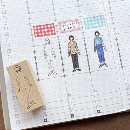 STAMP MARCHE Outfit Log Rubber Stamp