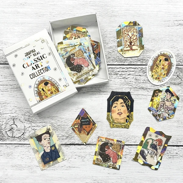 SEAL-DO PRINTING Classic Art Collection Kirapika Foil Flake Stickers - Klimt / Egon Schiele