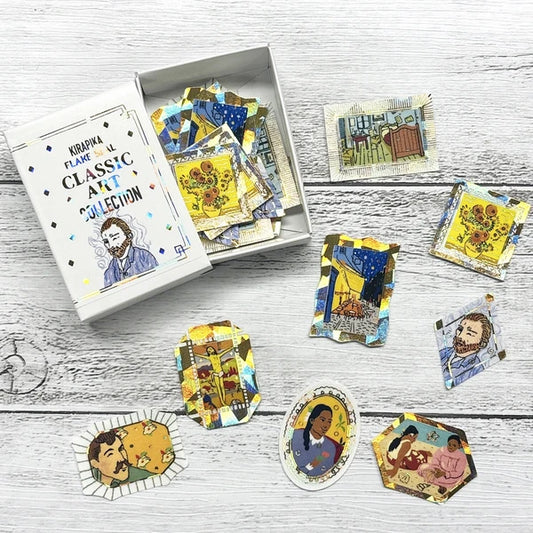 SEAL-DO PRINTING Kirapika Foil Flake Stickers - Van Gogh & Gauguin - Wholesale Pack