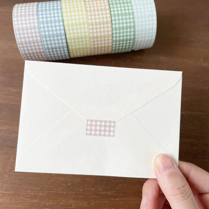 STAMP MARCHE Labeler Sticker Gingham Check - Beige