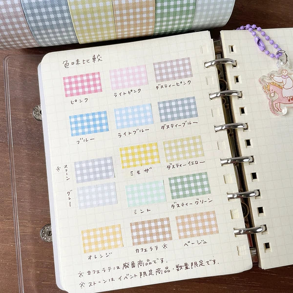 STAMP MARCHE Labeler Sticker Gingham Check - Beige