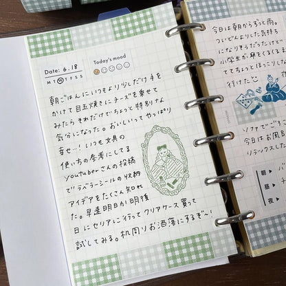 STAMP MARCHE Labeler Sticker Gingham Check - Gray