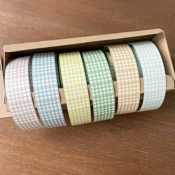 STAMP MARCHE Labeler Sticker Gingham Check - Gray