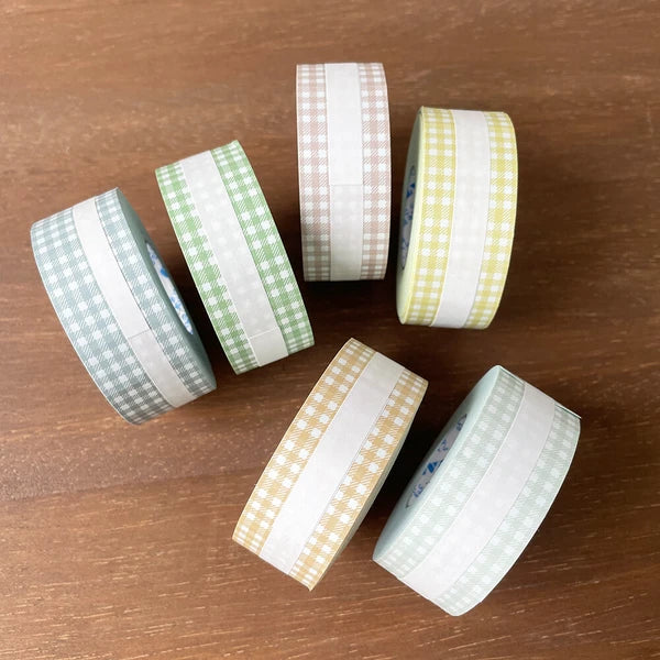 STAMP MARCHE Labeler Sticker Gingham Check - Gray