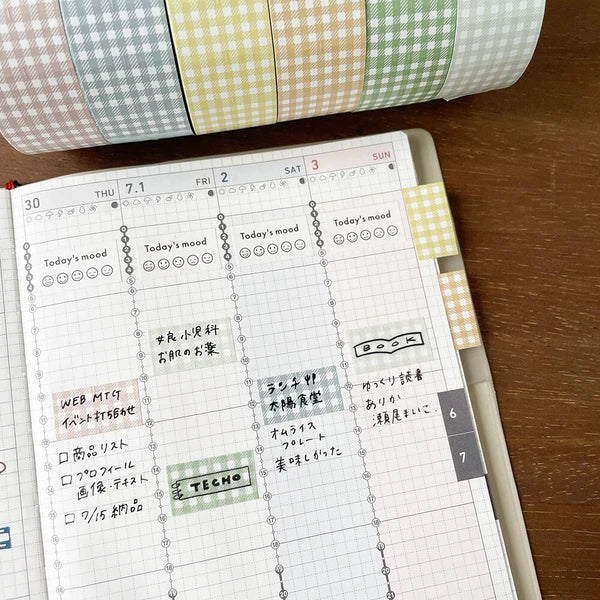 STAMP MARCHE Labeler Sticker Gingham Check - Gray