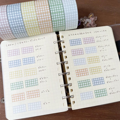 STAMP MARCHE Labeler Sticker Gingham Check - Gray