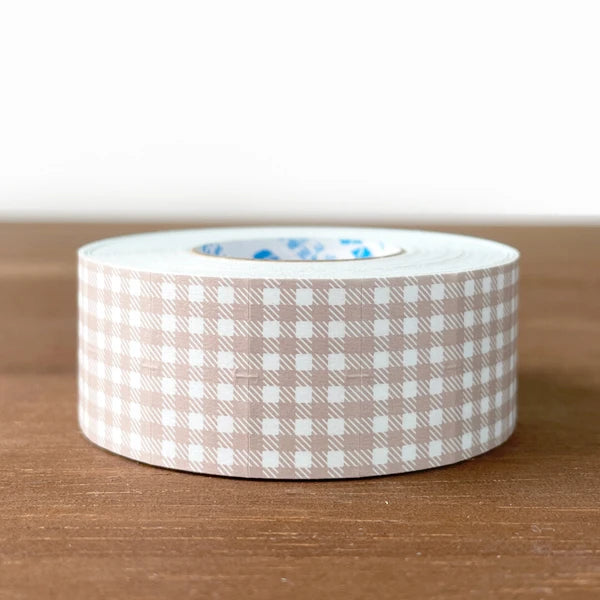 STAMP MARCHE Labeler Sticker Gingham Check - Dusty Pink