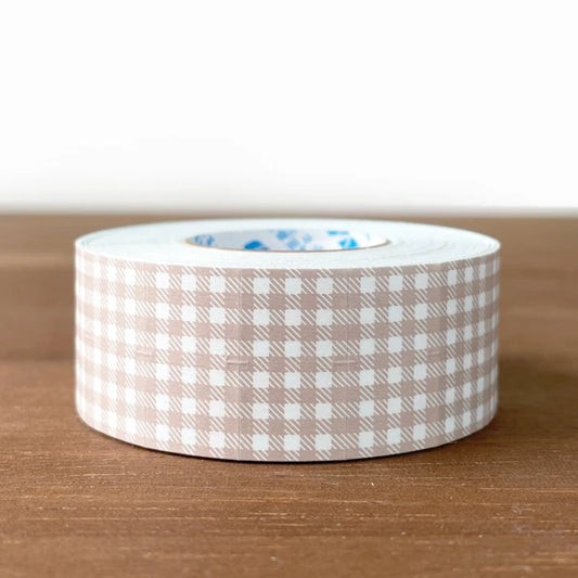 STAMP MARCHE Labeler Sticker Gingham Check - Dusty Pink